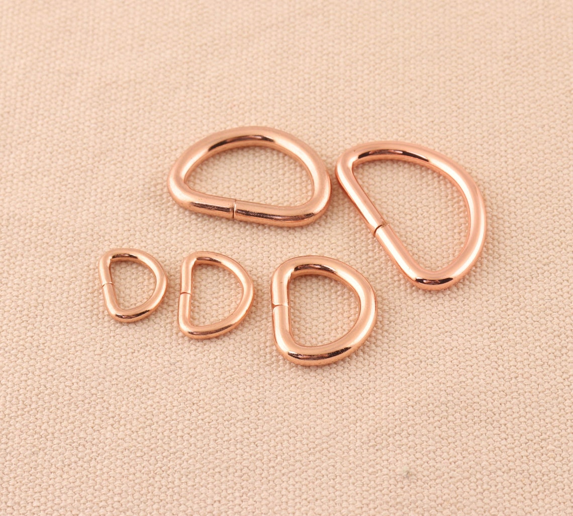 50pcs/lot rose gold Drings Dee ring 10/12/14/20/25mm inner Etsy
