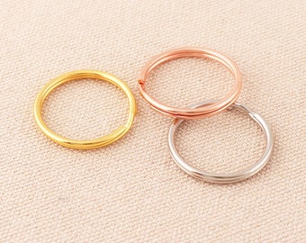 50pc 25mm Split Key Rings Keychain Split Rings Silver, Rose gold and Gold Plated Key Ring Findings-3 color available