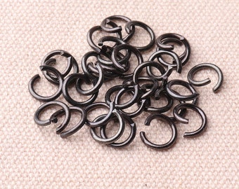 500pcs Small Jump Rings Black Split 8mm Round Metal Rings Jewelry Making Findings Craft Supplies