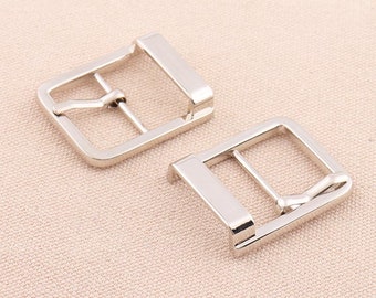 4Pcs Pin buckle belt buckle strap buckle 24mm (inner )silver Square Buckle Single Prong Strap Buckles Belf buckle