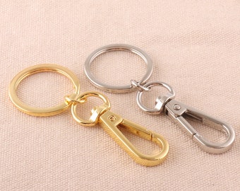 Gold/Silver Lobster Clasp Swivel clasp with key ring 80mm keychain clasp Snap Hook Keychain Clasp