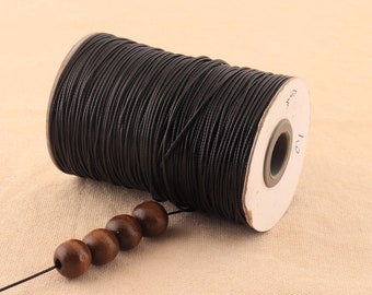 10/20/50/100 yards Waxed Rope polyester waxed cord water proof Bracelet Thread Cord black color necklace jewelry making
