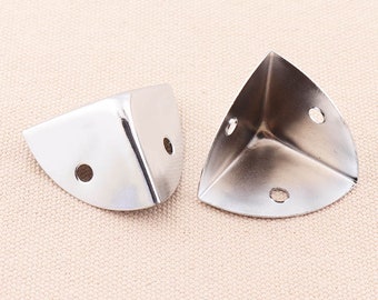 8PCS Conners,Silver 37*26mm Corner Decorative Corner Bracket Jewelry Box Wooden Case Decorative Leg Corner Protector