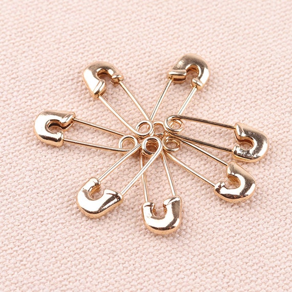 50pcs Small Safety Pins Gold 20mm Metal Safety Pins Sewing Making