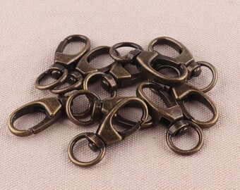CleverDelights 1.5" Swivel Lobster Clasps - Antique Bronze, 50 Pack