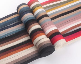 1 1/2 Inch Wide Polyester-Cotton Webbing 38mm Heavy Duty Bag handles Ribbon for Dog Collar/Crossbody/Guitar Strap/key fob by the yard