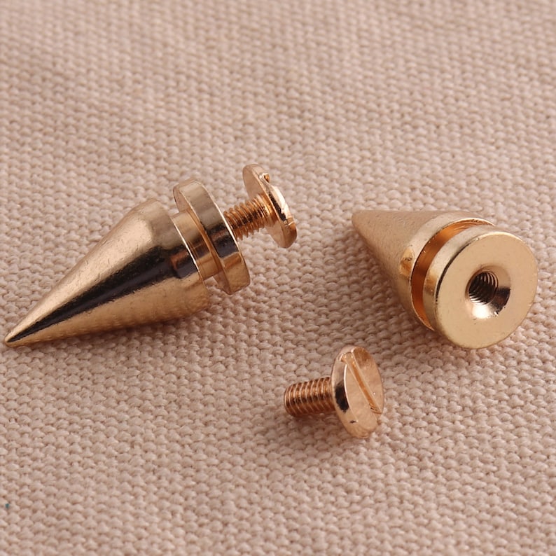 Craft Supplies DIY More color 10 set Screw rivet Wholesale Leather Craft Rivets Bullet Punk Spikes Cone Rivets Screw Punk Studs 10x20mm