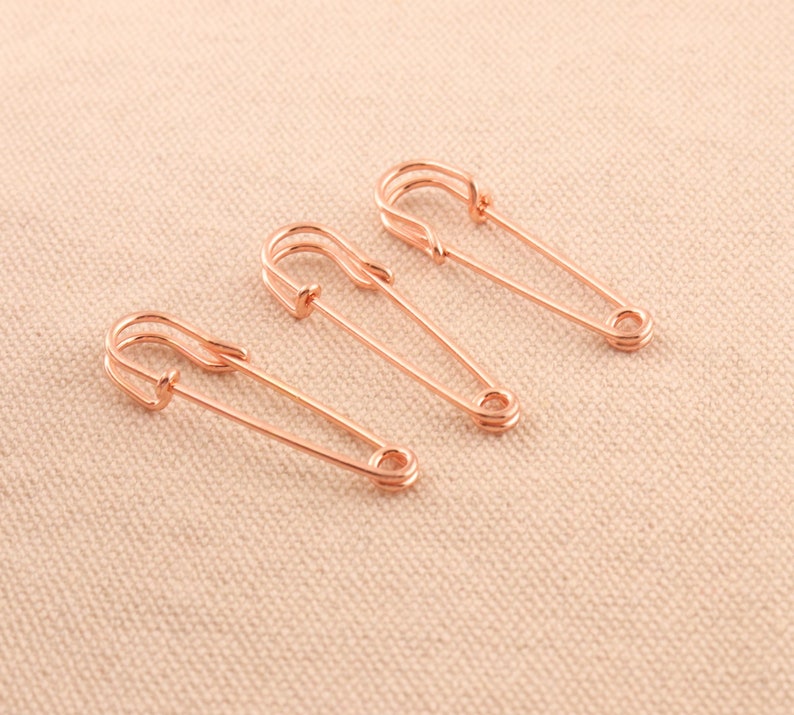 50pcs Rose Gold Color 35mm Safety Pins Brooch Pins Label Pins - Etsy