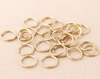 100pc Split Key Rings 15*12mm Key Rings Light Gold Metal Key Chain Rings