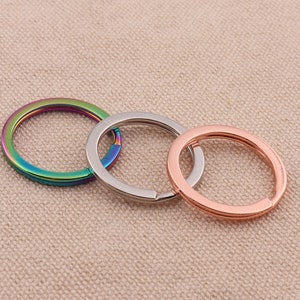 1 inch silver,rose gold/rainbow Key Ring Keychain -Bronze Split Key Ring -Solid Split Ring 25 mm-Large Round Split Rings Keyring Hook Loops