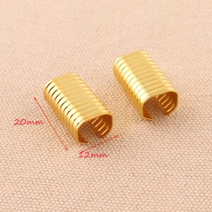 50pcs 20*12mm gold color cord end rope end gold plated for bracelet jewelry making