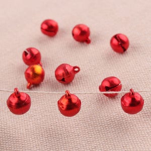 50pcs Jingle Bells Red Color 11mm Small Bells Christmas Decorations