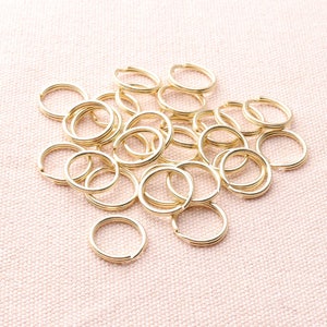 50pcs 14mm Split Key Rings Oro Ligero Split Jump Rings Pequeño LlaveRo LlaveRo Anillo de Cadena