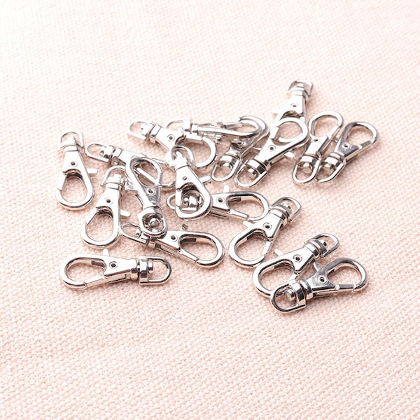 30pcs Swivel Lobster Clasp Silver Color Clasp Small 22mm long clasp Metal Lobster Clasp For Jewelry Finding