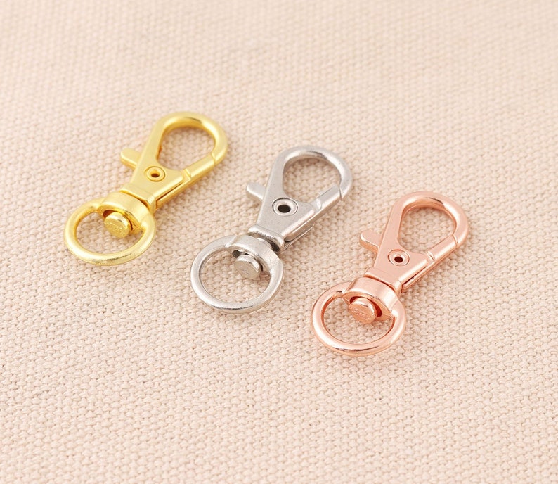 50pcs Small Lobster Clasp Silver 32*12mm rose gold,silver,gold Snap Hook Round Eye Keychain Clasp