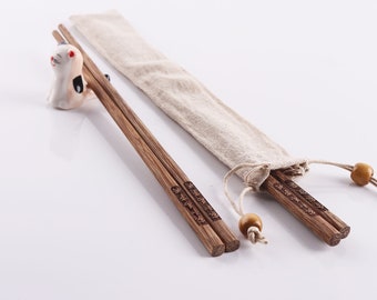 2pairs Chinese natural wooden chopstick,Wooden Chopstick Unique Design Handmade Wood Chopsticks,Environmental health chopsticks