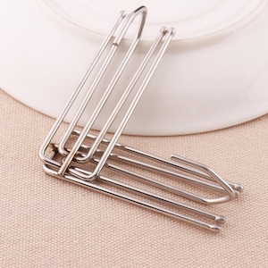 10pcs Silver Curtain hooks Hardware Drapery Hooks for Pleated Drapes Curtains Hardware 69mm Tall Crafts Sewing Supplies
