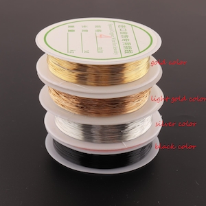 26Ga 0.4mm Copper Wire Solid Copper 8m light gold/silver /black /gold color Beading Cord Findings DIY Bracelet necklace accessories