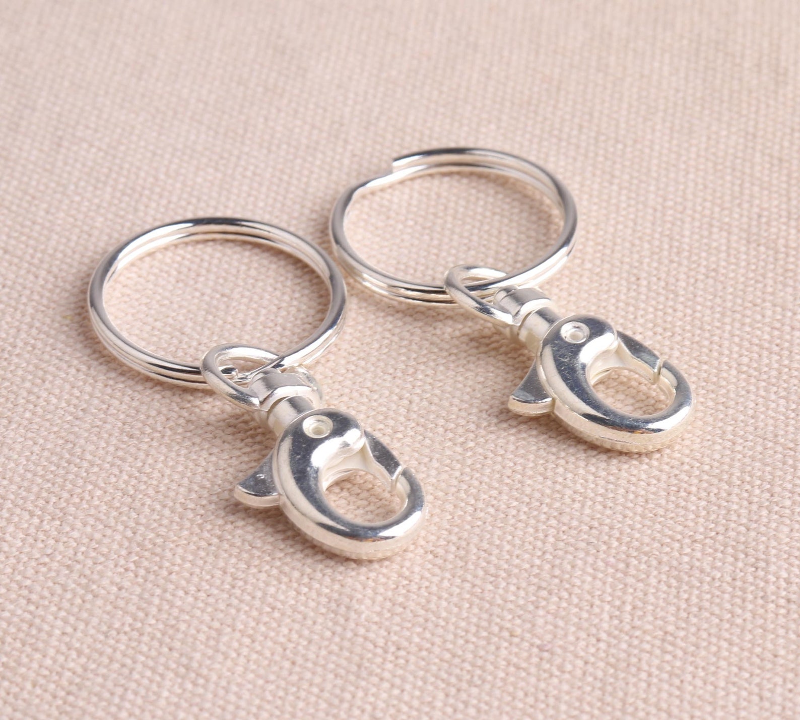 10pcs Swivel Snap Hook With Key Ring Silver Color key Chain Etsy