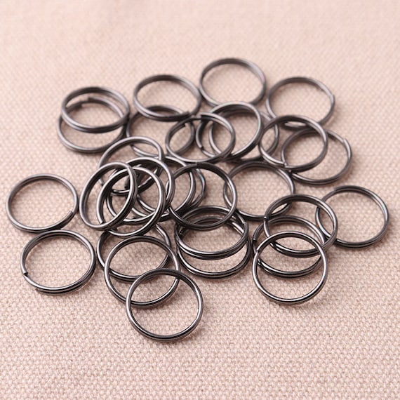 100pcs Black Small Key Ring Split Ring Metal Round Rings 1513mm Keychain  Rings 