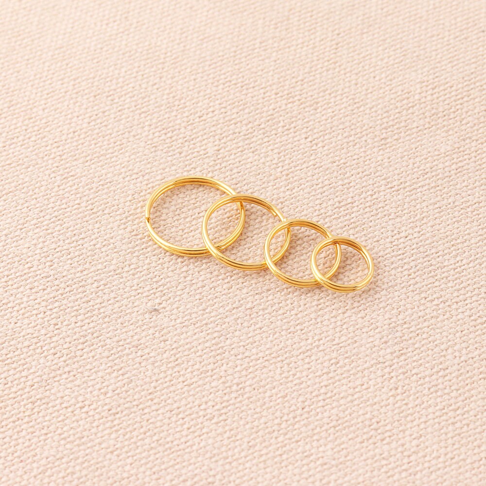 200pcs Gold Color Small Key Rings 16/14/12/10mm Outer Metal Split Key ...