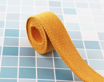 25mm Yellow Cotton Webbing,Nylon webbing For Handbag,Purse Straps,Key Fobs Webbing,Bag Belts,Belt Webbing,Bag making