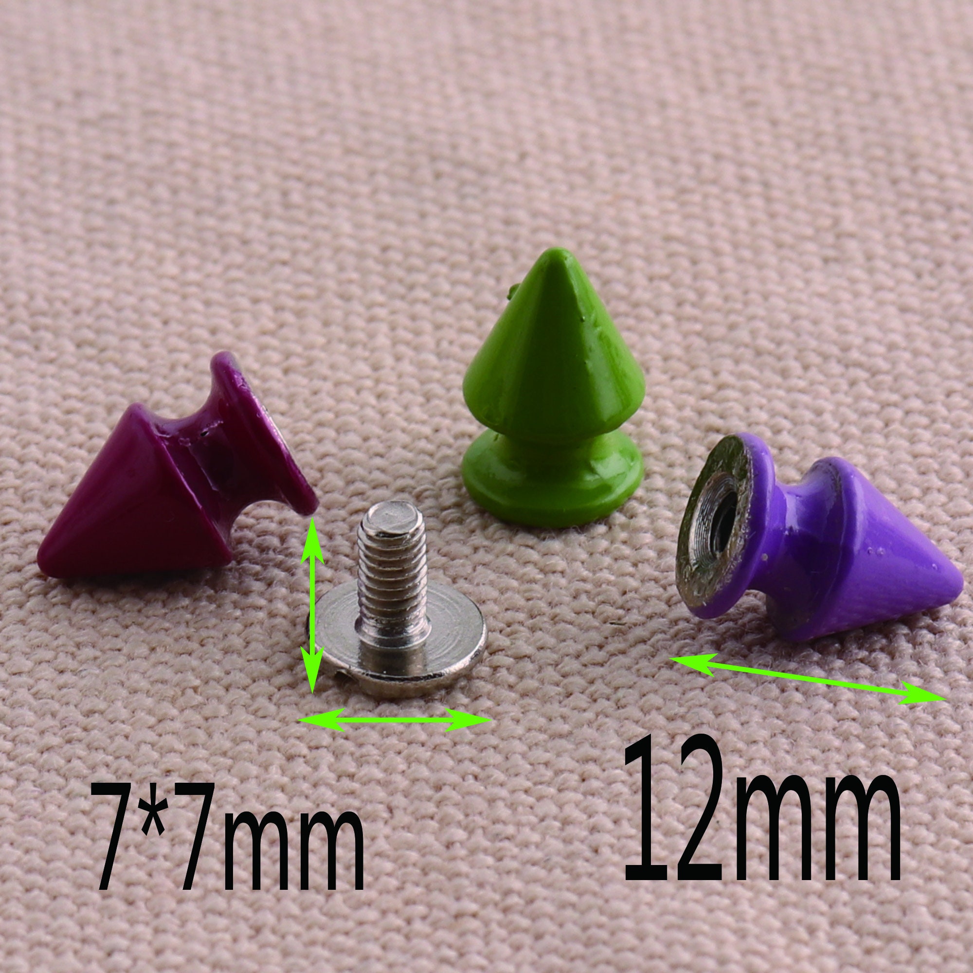 100 Pcs Punk Rock Cone Screw Metal Studs – Bullet Spikes For Clothing, Jackets, DIY Projects – 10mm