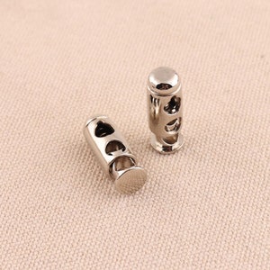6pcs /lot silver color cord locks ,cord stopper ,paracord lock,barrel toggle  for bag garment shoes diy accessories