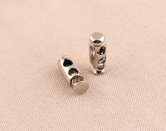 6pcs /lot silver color cord locks ,cord stopper ,paracord lock,barrel toggle  for bag garment shoes diy accessories