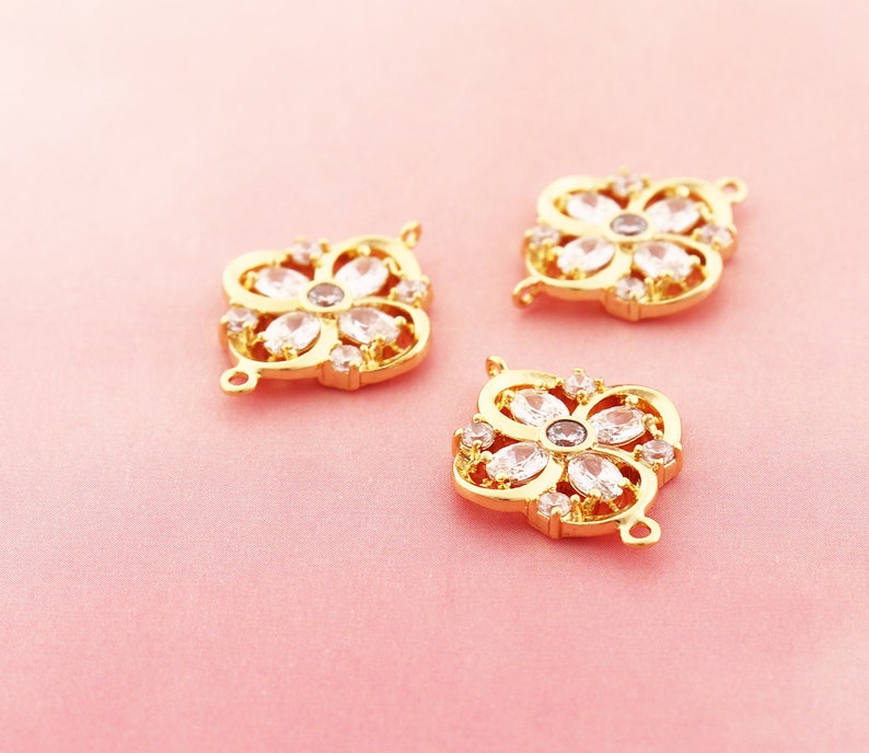 2pc gold Spacer bead cap 15mm flower spacer beads for jewelry making