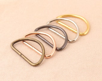 12pcs/los 38mm Metall Dee Ring D-Ringe Schnalle 1 1/2 " Bronze/Nickel/rose gold/gold/gunmetal Farbe für Tasche Gürtel Kleidung Lederbearbeitung