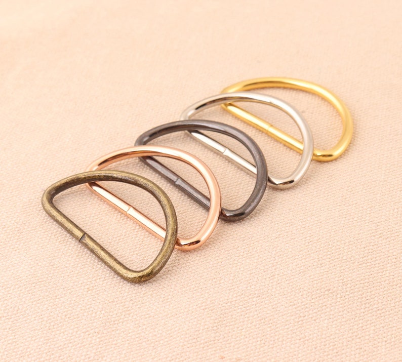 12pcslot 38mm metal Dee ring D-rings buckle 1 12 bronzenickelrose goldgoldgunmetal color for bag belt garment leatherworking