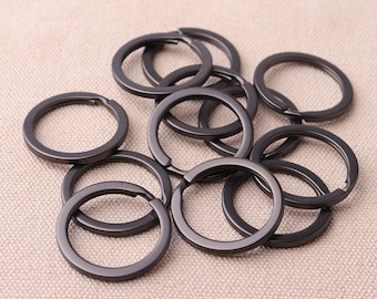 20pcs High Quality Black Flat 28mm gunmetal color Split Key Rings Metal Split Key Rings Connectors Rings
