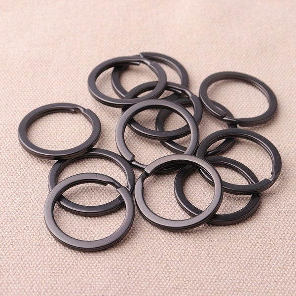 20pcs alta qualità Nero Piatto 28mm colore gunmetal colore Split Key Anelli Metal Split Key Anelli Connettori Anelli