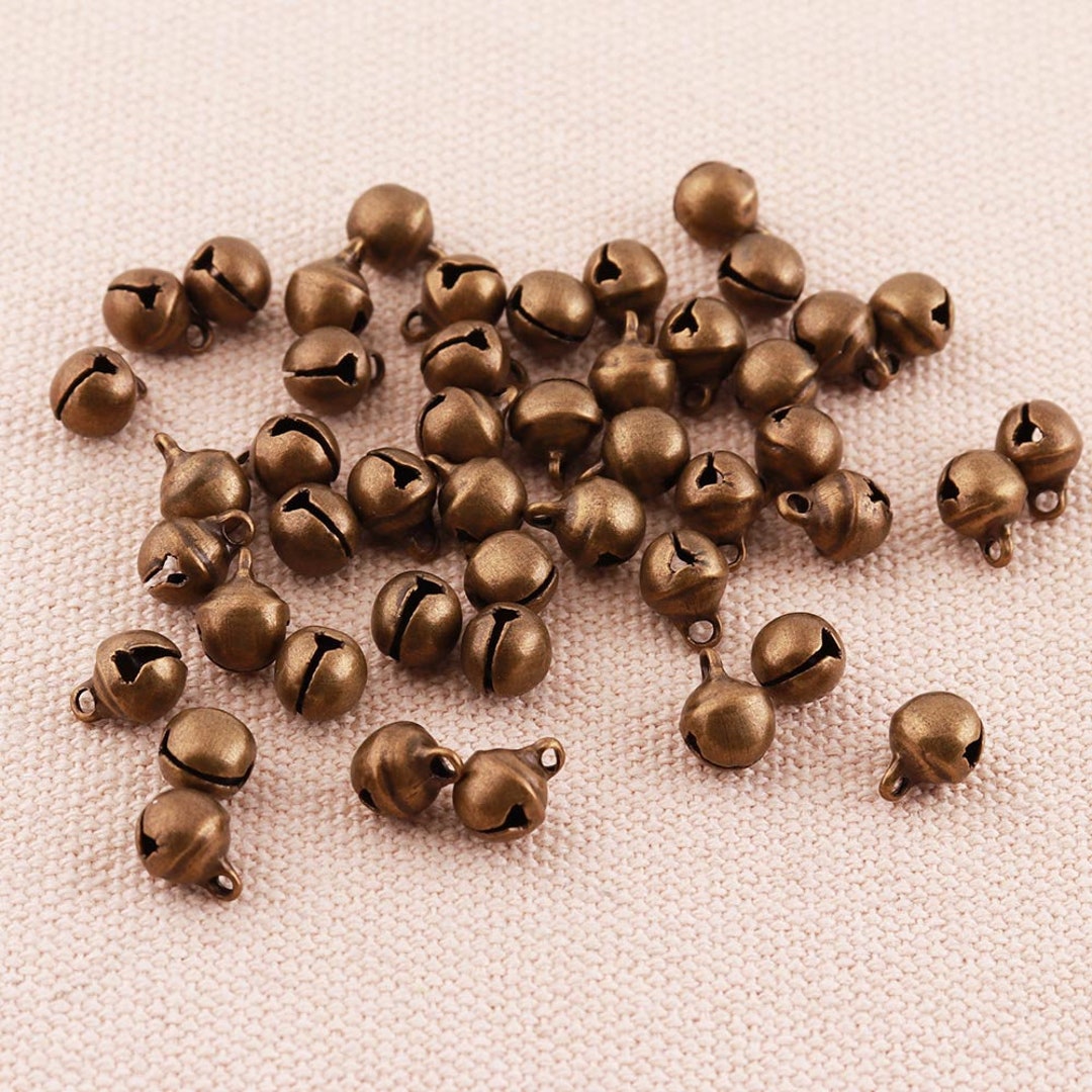 50pcs 8mm Jingle Bells Bronze Small Jingle Bells for Christmas ...