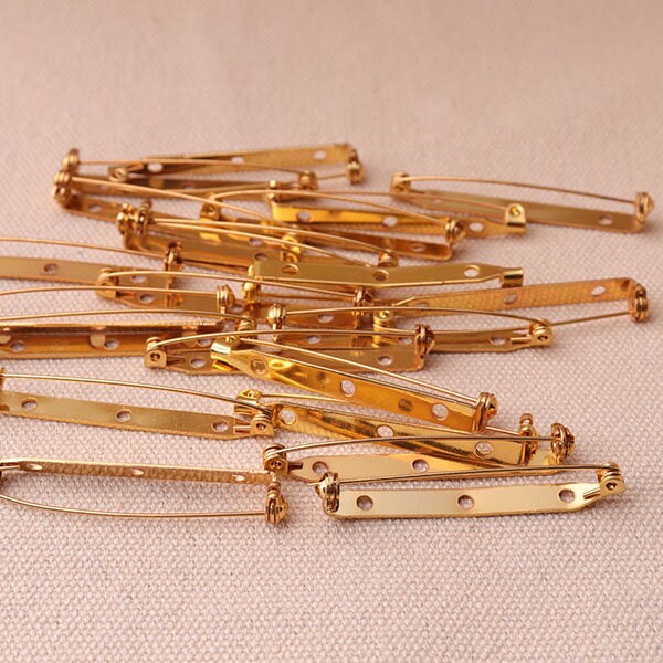 12pcs Brooch Pin Back 407mm Gold Brooch Pins With Roll Safety Etsy