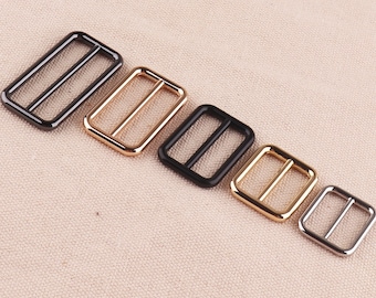 Colorful Triglider Adjust Buckle For Bag Making Flat OVAL Metal Slide Buckle Triglide Strap Keeper Leathercraft Bag Belt Adjuster Sliders