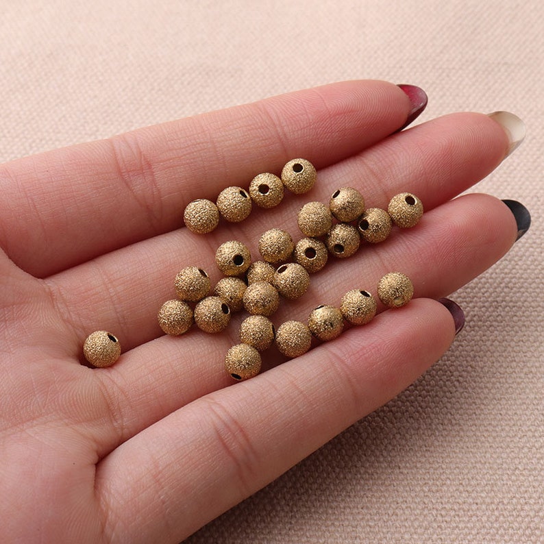 20pcs 5mm Gold Plated Sand Star Dust Beads Spacer Beads Jewelry Supplies
