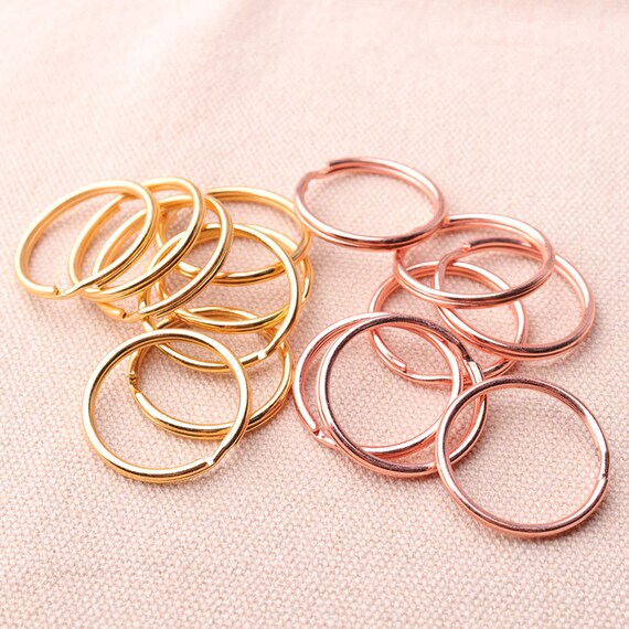 25mm Split Key Rings Keychain Split Rings Rose Gold and Gold