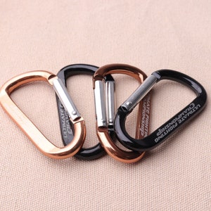 4pcs Carabiner Clips Aluminum Black and Orange Aluminum Lock 68mm Large Carabiner Snap Hook Keychain Hike Key Chain Rings Climbing Camping