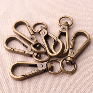 48mm Metal Lobster Swivel Clasp Bronze Clasp Push Gate Swivel Snap For Lanyard Bag Straps 6pcs