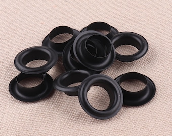 100sets/black Eyelets Grommets Round Eyelets Hole Grommets Metal Eyelets large Eyelets Grommets for Leather crafts Clothing Scrap booking