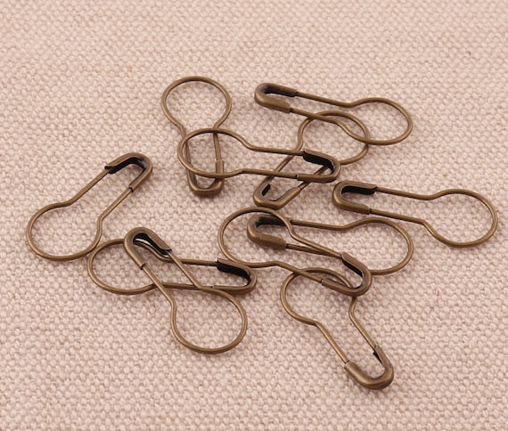 100pcs Bronze Safety Pins Coiless Safety Pins Bulb Safety Pins Pear Safety  Pins Knitting Pin Removable Stitch Markers,jewelry Safety Pins. 