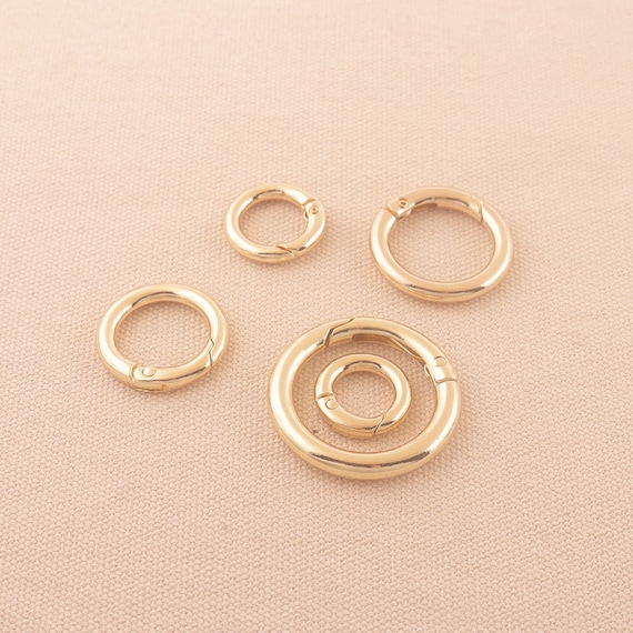 Dainty rose gold spring o ring 18mm metal spring push gate hook,spring snap  clasp,carabiner hook Clasp for Necklace Clasp Jewelry Making L-005