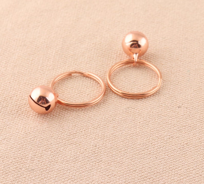 20pcs Rose Golor Color jingle bell metal loose beads Wit key ring Christmas Decoration ornament jewelry accessories