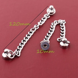 2sets Metal Silver Plating Chain Hook Ring Lanyard Wristlet Soft Cover Case Pour iPhone 120*10mm