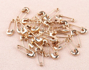 50pcs pequeños pines de seguridad oro 20mm metal de seguridad pines de coser fabricación