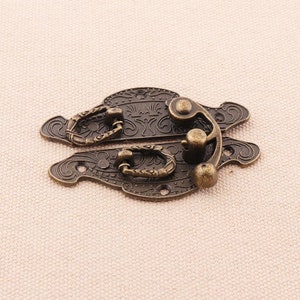 1sets lock latch box hardware chest hardware 60*40mm vintage jewelry boxes catch boxes latches wooden boxes latch with screws