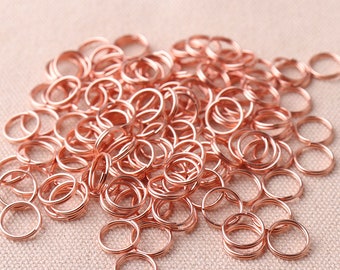100pcs Rose Gold Small O Key Rings Split Key Rings For 10*8mm (OM*IM) Metal Key Chain Rings