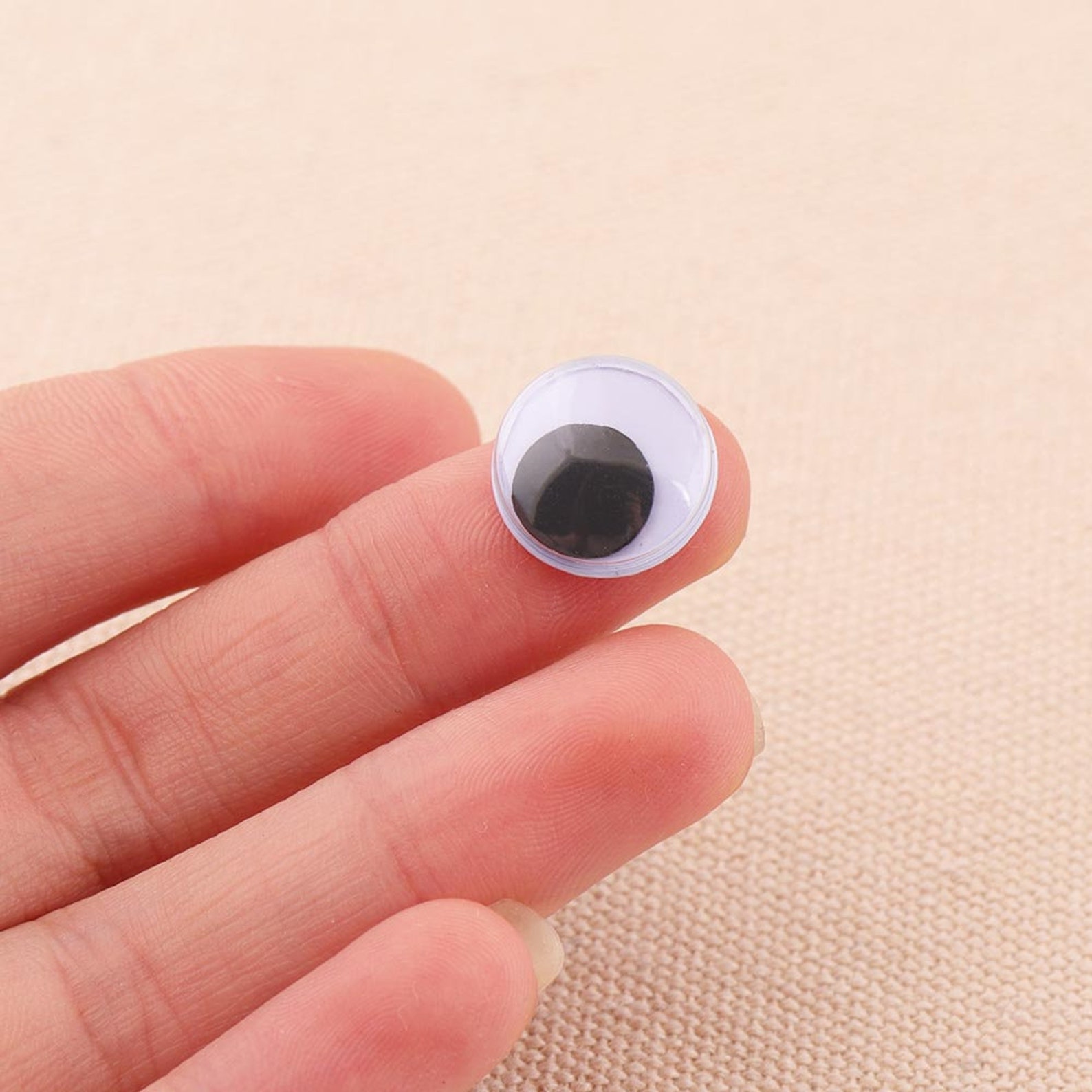 10mm Wiggly Plastic Moving Eyes White Movable Eyes 10mm Glue Etsy
